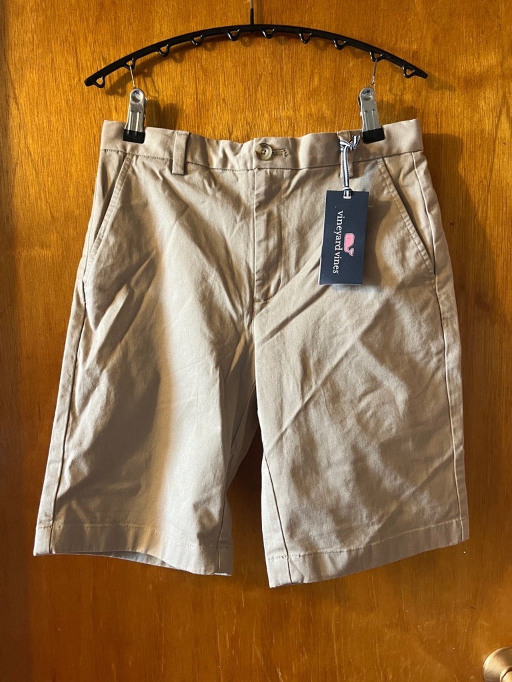 Kids Vineyard Vines Tan Flat Front Shorts 14